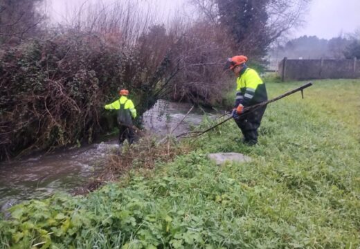 A Xunta executa actuacións de limpeza nos treitos inteurbanos dos ríos Brexa e Mero ao seu paso polo concello de Cambre